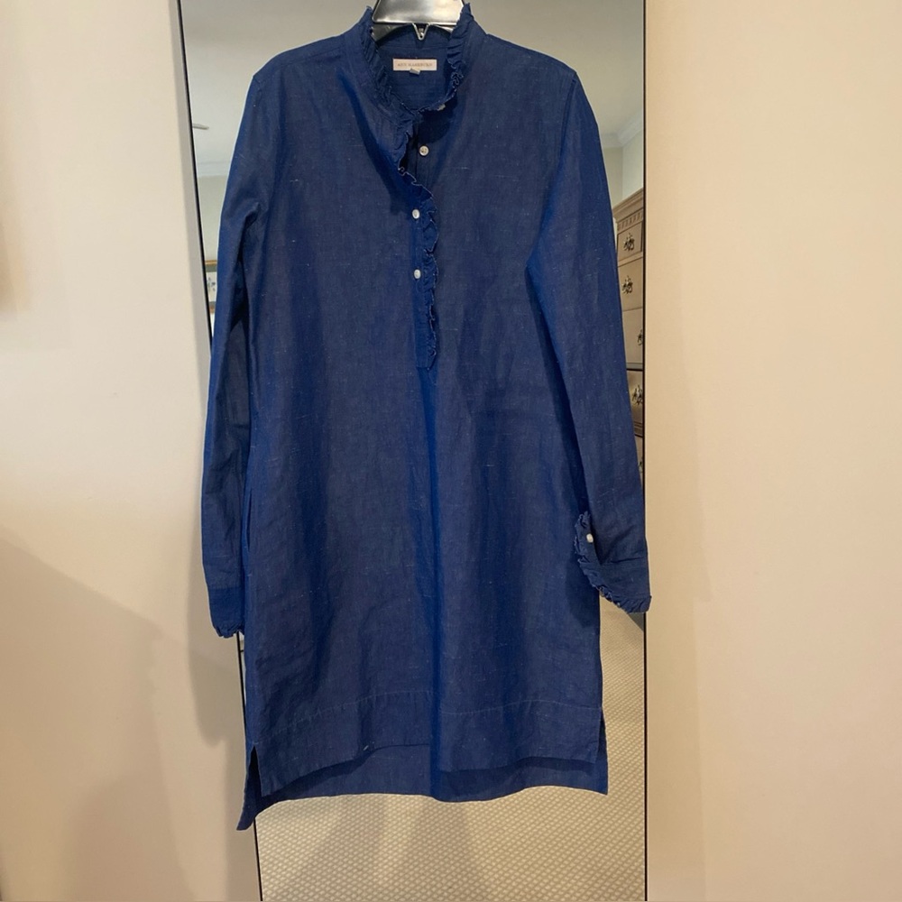 ANN MASHBURN Blue Long Sleeve Dress